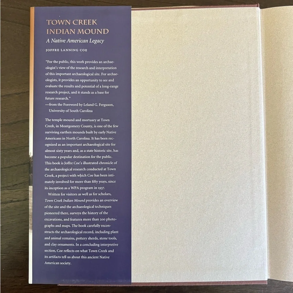 Town Creek Indian Mound Book by Joffre Lanning Coe - Brown Cover